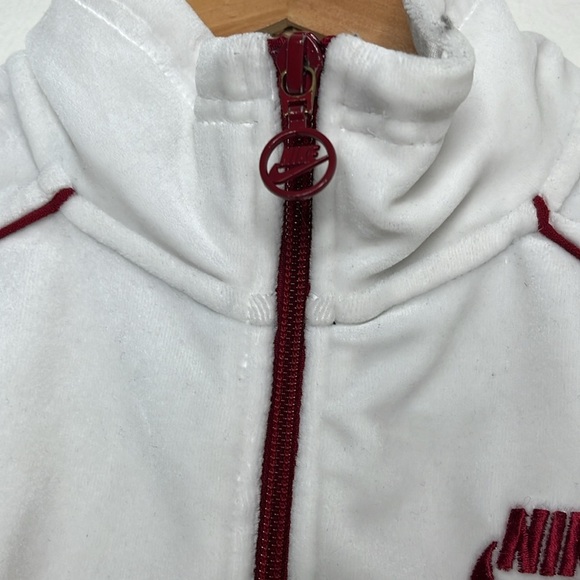 Nike White Velour Zip Tracksuit Jacket Women Size M Blemish - Picture 3 of 7